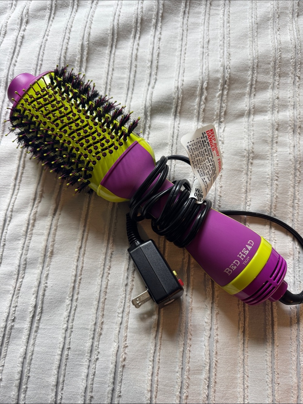 BedHead Purple and Lime Round Hot Air Styling Brush